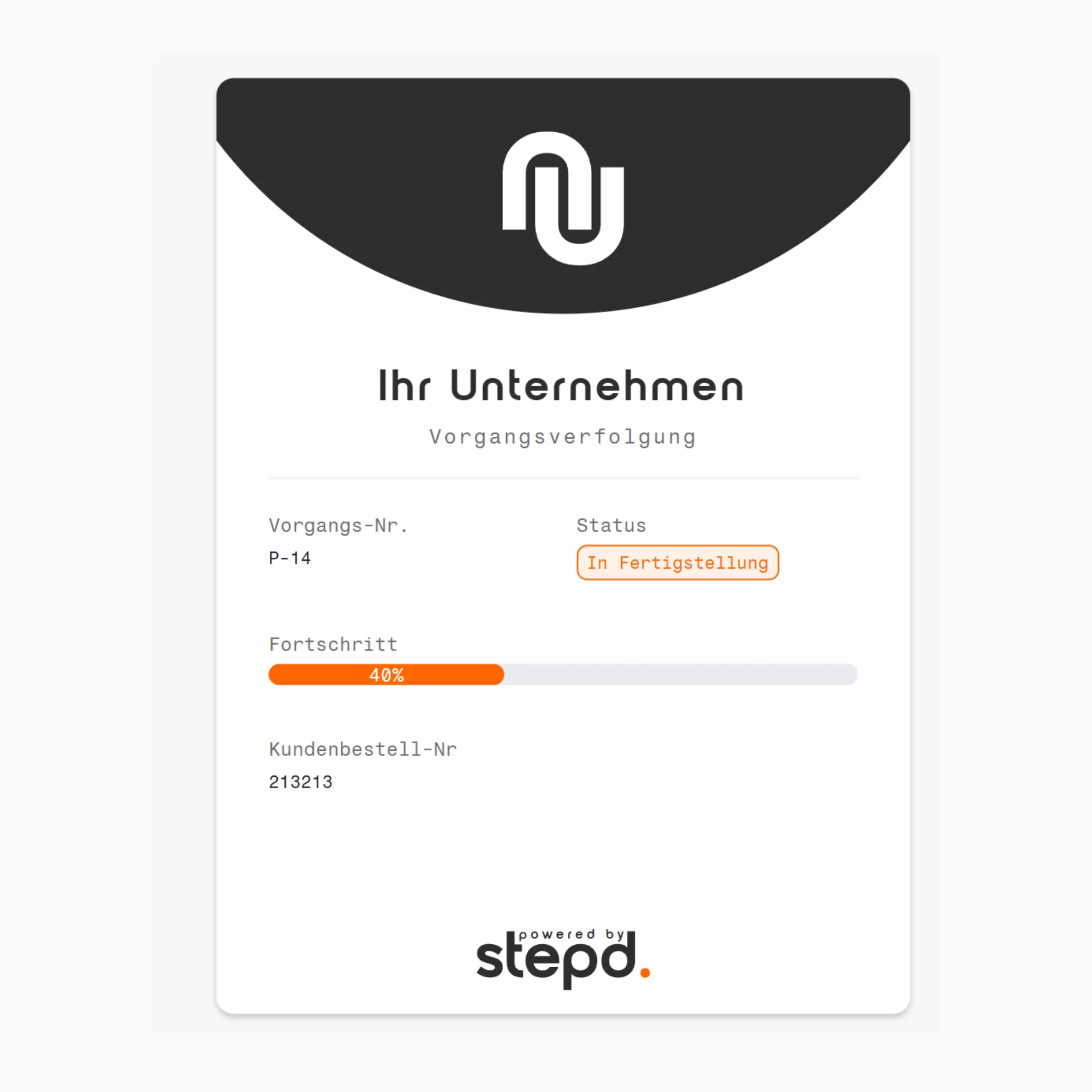 Vorgangsverfolgungslink des ERP-Systems stepd für kleine und mittlere Unternehmen